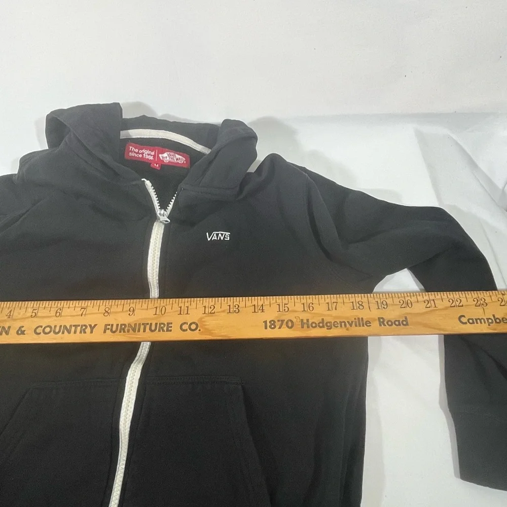 VANS‎ OFF THE WALL ZIP UP HOODIE W/POCKETS UNISEX YOUTH M BLACK PREOWNED